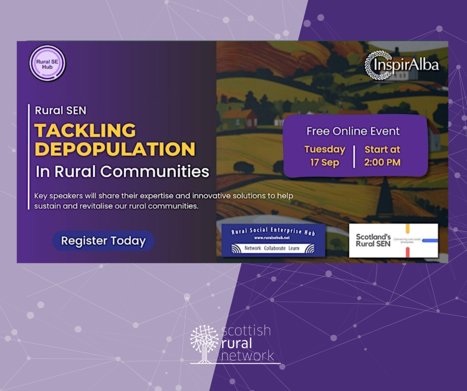 Rural SEN - Tackling Depopulation in Rural Communities event flyer