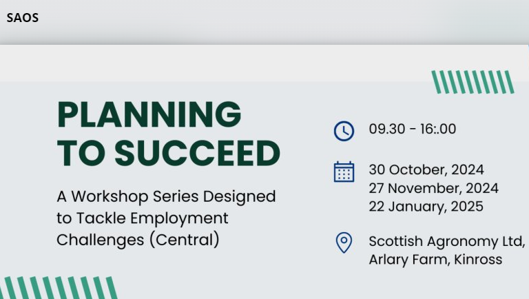 Planning to Succeed Workshop Series  - event dates and timings 