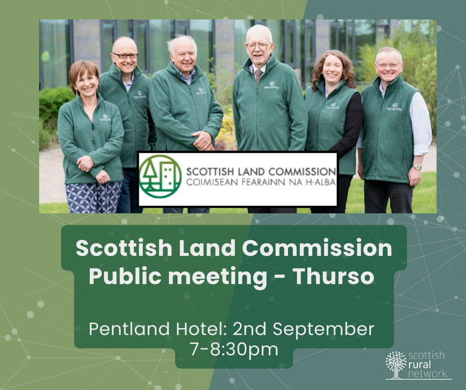 Scottish Land Commission public meeting event flyer