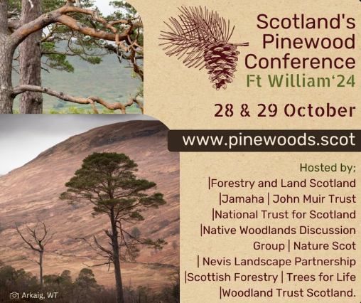 Scotland's Pinewood Conference - Event image - trees and dates/details