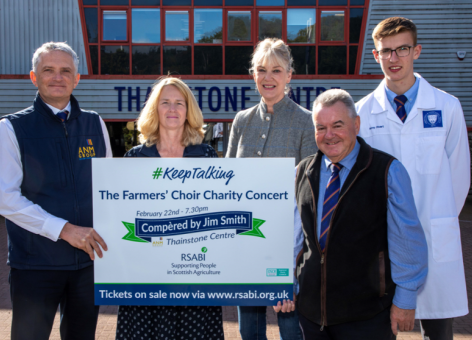 From left – Grant Rogerson, CEO of ANM, Carol McLaren, Choir Master Kate Picken, Alan Hutcheon of ANM, and Harvey Stuart of ANM.