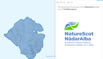 Map image of Rum - Nature Scot Onwership - Example from Mapping 