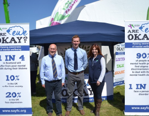 MSP John Scott, Jill Sloan (RSABI) and Stuart Jamieson (SAYFC)