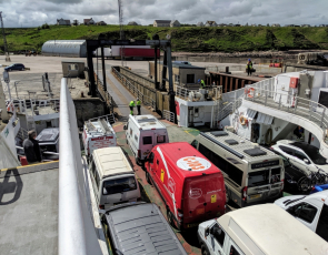 Ferry unloading at Saint Margarets Hope, Orkney