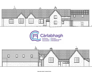 Elevation drawing of Carloway Community Centre