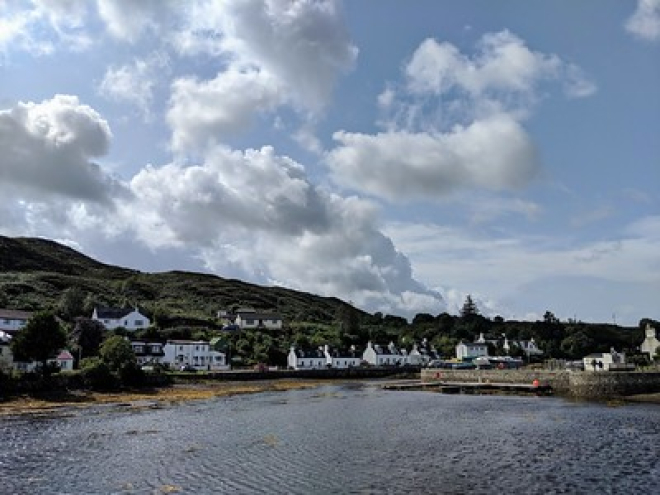 View of houses on Skye