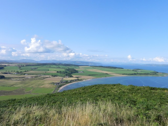 Variety of farmland seen from hilltop