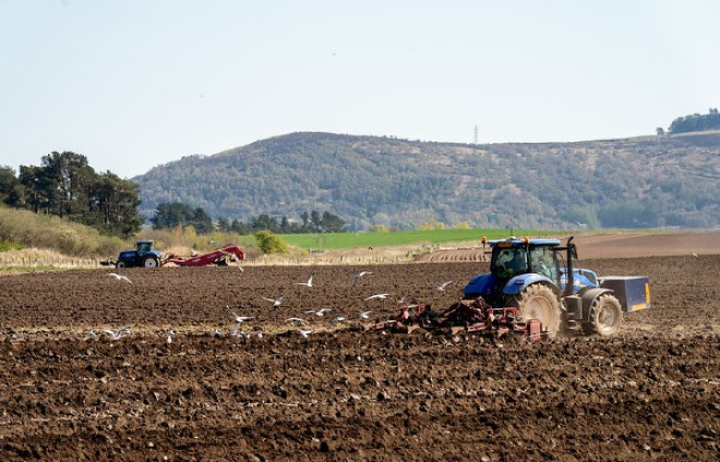 Tractor on field