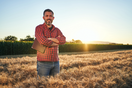 Agronomist in wheat field iStock