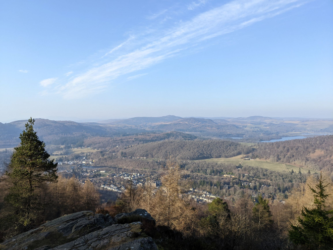 View over Birnam from Birnam Hill