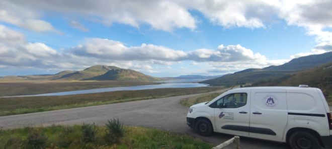 Highland Council Ranger Service van at Cnoc Craggie