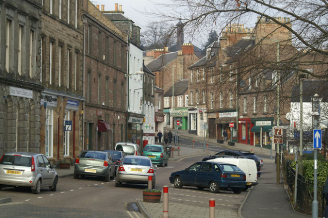 An empty high street in Blairgowrie, Perthshire