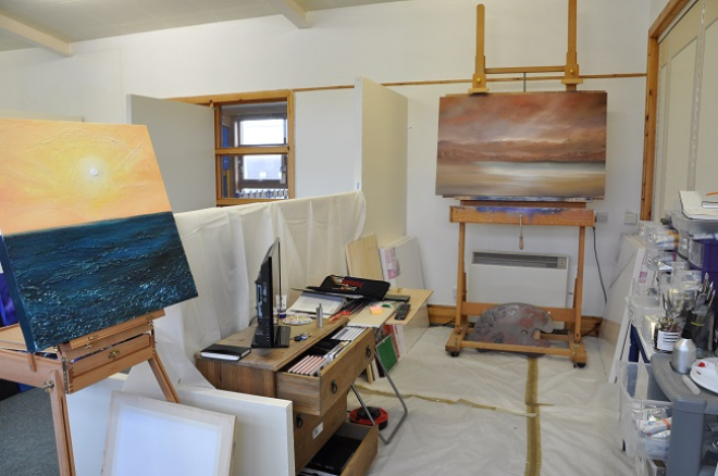 Artist studio on Bressay, art by Gunner Olafsson