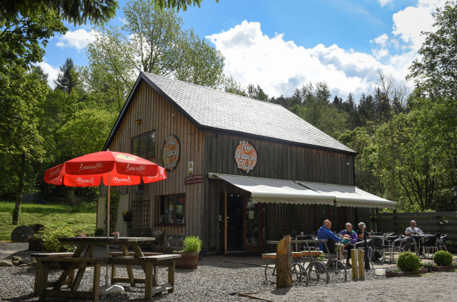 Outdoor eating area at Broch Cafe