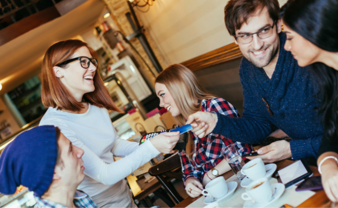 People being served in a cafe