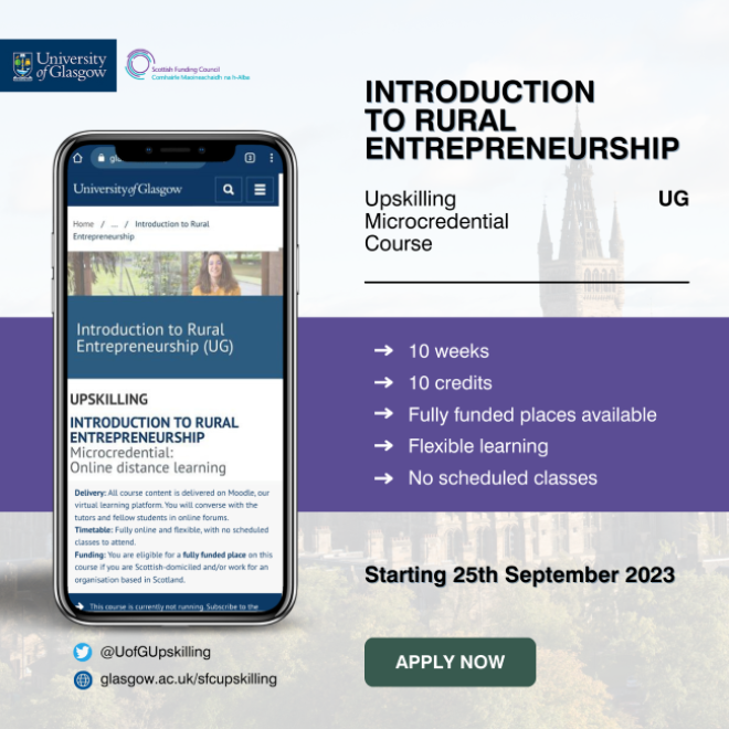 Introduction to Rural Entrepreneurship flyer