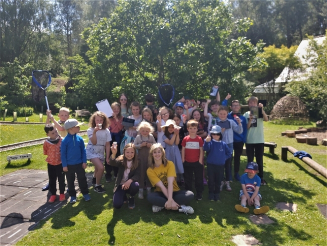 Group of young pupils - the Joint Winners of the 2022 Crown Estate Scotland Schools’ Trophy -  Grandtully Primary School, Perthshire