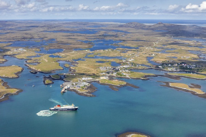 Lochmaddy ferry, North Uist, Peter Scott