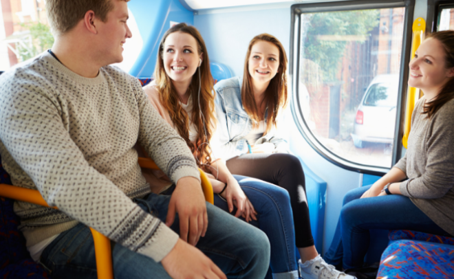 Passengers on a bus