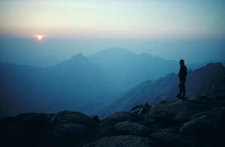 Person standing on mountain