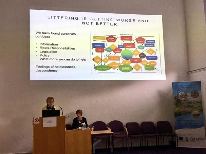 Presentation being given at Litter Summit