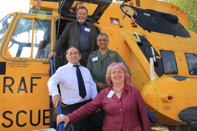 Moray LEADER programme manager Norman MacAskill, Stan Barber, CEO of Morayvia and Alastair Kennedy, LAG Chair and Professor Sarah Skerratt from Scotland’s Rural College