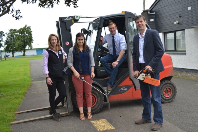 Left to Right Lynne Ferguson (Tayforth Machinery Ring), Lynne Macarthur (Highlands Machinery Ring), Stuart Jamieson (SAYFC), Michael Bayne (Borders Machinery Ring)