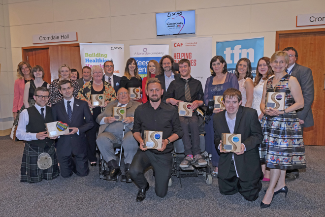 group photo of Scottish Charity Award winners 2017