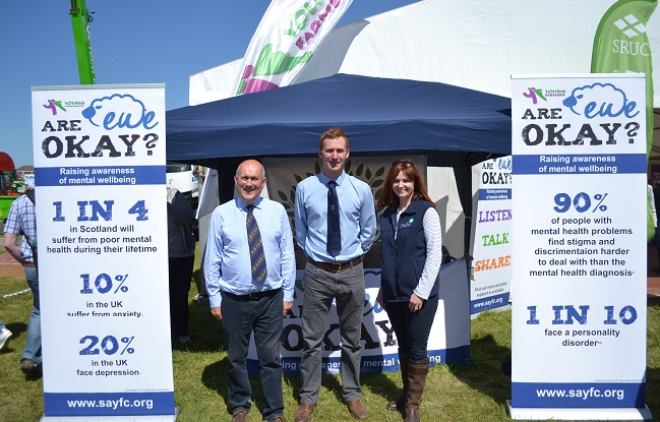 MSP John Scott, Jill Sloan (RSABI) and Stuart Jamieson (SAYFC)