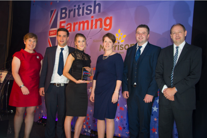 Photographed are (from left) Emma Penny, group head of content for Briefing Media, David Lawrie, SAYFC National Vice Chairman, Joanna Foubister, SAYFC ‘Are Ewe Okay’ Campaign Manager, Penny Montgomerie, SAYFC C.E, Andrew Ireland, SAYFC West Region Chairman, representative from award sponsor Volac. 