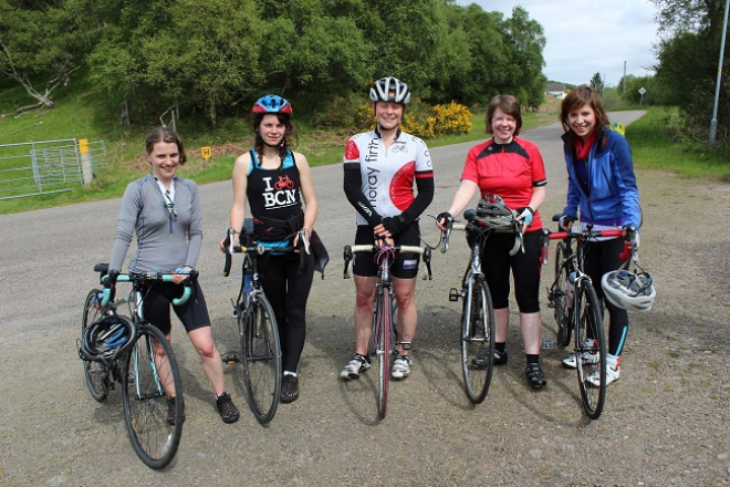 Group of cyclists