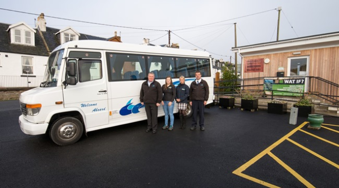 Community minibus in car park