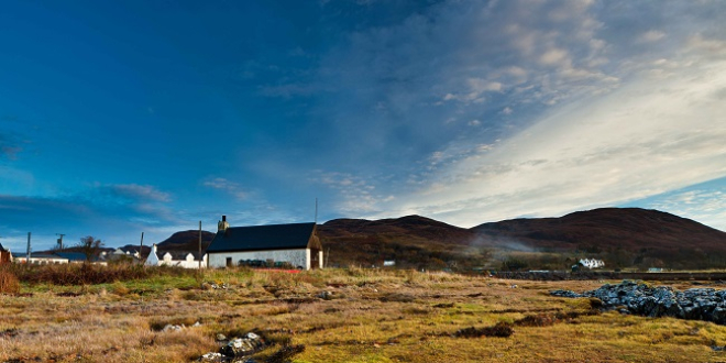 Landscape with buildings