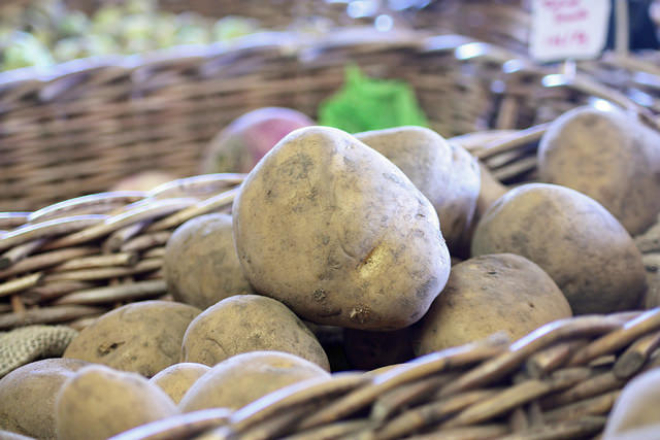 potatoes in basket