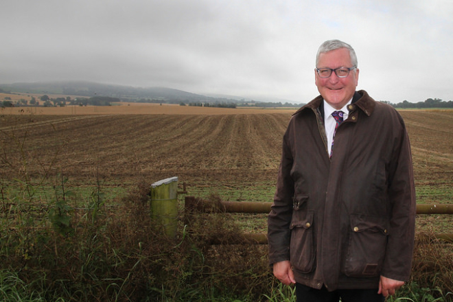 Cabinet Secretary for Rural Economy, Fergus Ewing, on a visit to Bush Farm in Perthshire. Crown Copyright. Photographer - Ian Grieve