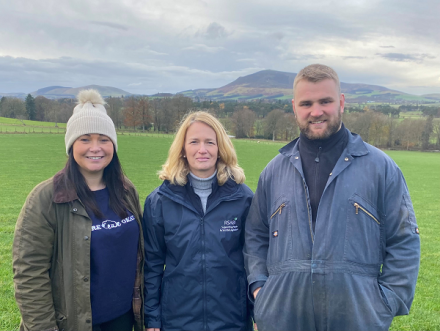 SAYFC National Manager Sheena Foster, RSABI CEO Carol McLaren and Chair of Biggar Young Farmers Club Ross Jackson