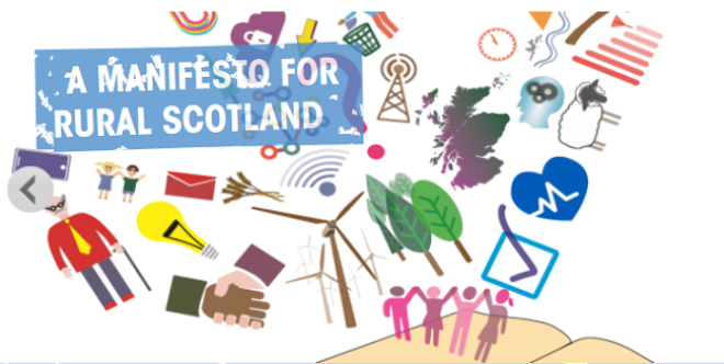 Graphic with text: A Manifesto for rural scotland