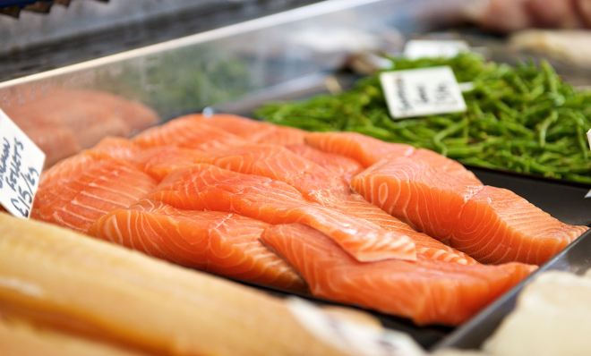 Salmon and Samphire at Barony Country Foods credit Ian Findlay