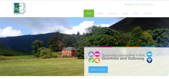 Screenshot of Dumfries and Galloway website