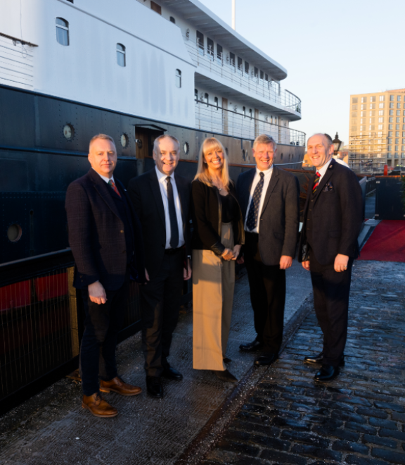 L-R: Barry Fisher, Chief Executive of Keep Scotland Beautiful, Business Minister Richard Lochhead, VisitScotland Chief Executive Vicki Miller, Tom Brock OBE, Chair of Keep Scotland Beautiful and Franck Bruyere, Chief Executive Officer of The Royal Yacht Brittania and Fingal Hotel