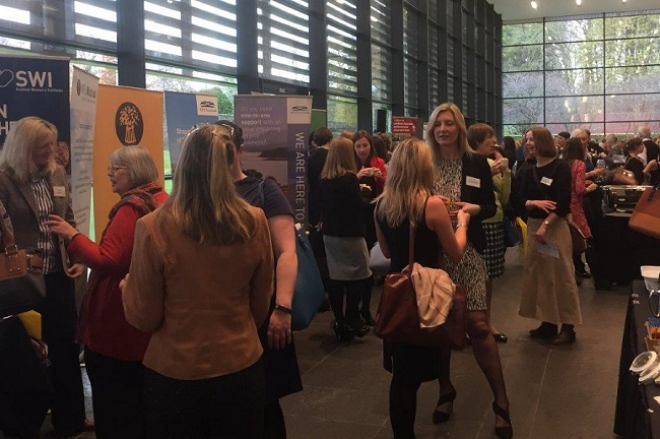 People networking at women in agriculture event