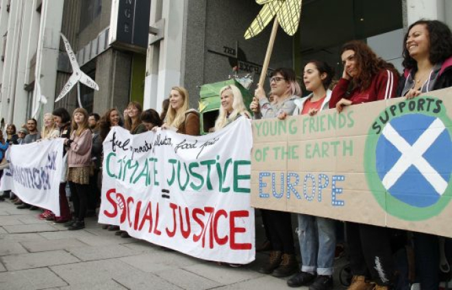 Young friends of the earth demonstrating