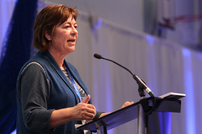 Amanda Burgauer speaking at the Scottish Rural Parliament