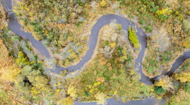 Ariel photo of Tweed Forum Eddleston Water project Photo credit: Naturescot