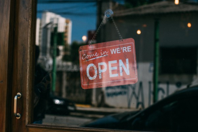 Business open sign