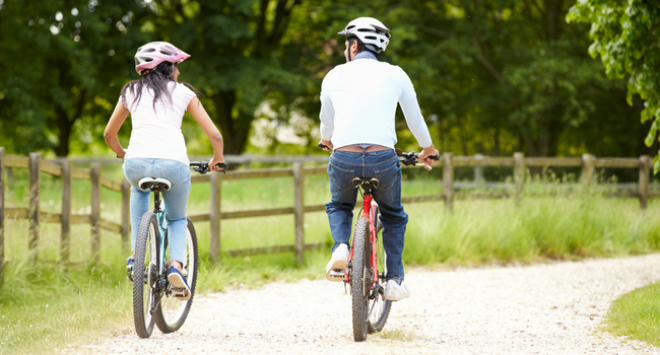 Cyclists on path