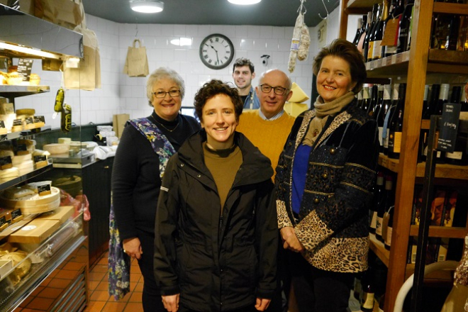 1. (L-R) Jill Clark, Connage Highland Dairy; Mairi Gougeon; cheesemonger Rory Mellis; Callum Clark; Jane Stewart, St An (1)