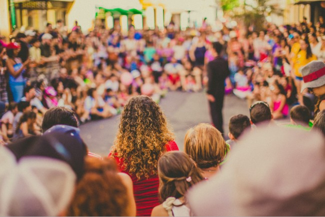 A crowd gathered for an event