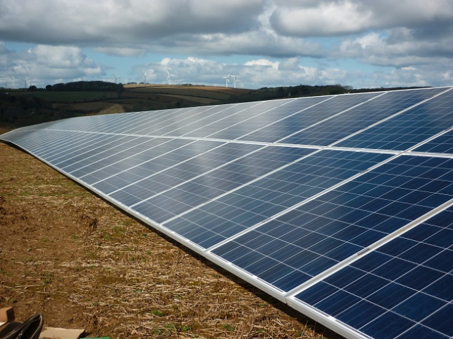 solar panels on a farm