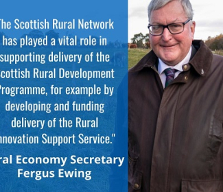 SRN Evaluation infographic with Fergus Ewing